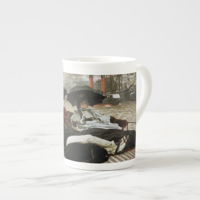 Caneca De Porcelana Barco no porto (Frente Esquerda)