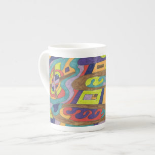 Caneca De Porcelana "Barulho alegre" Abstrato Art