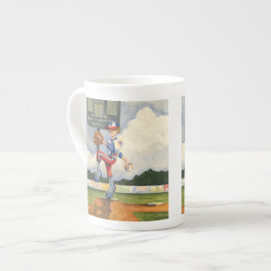 Caneca De Porcelana Baseball Pitcher em Mound por Jay Throckmorton