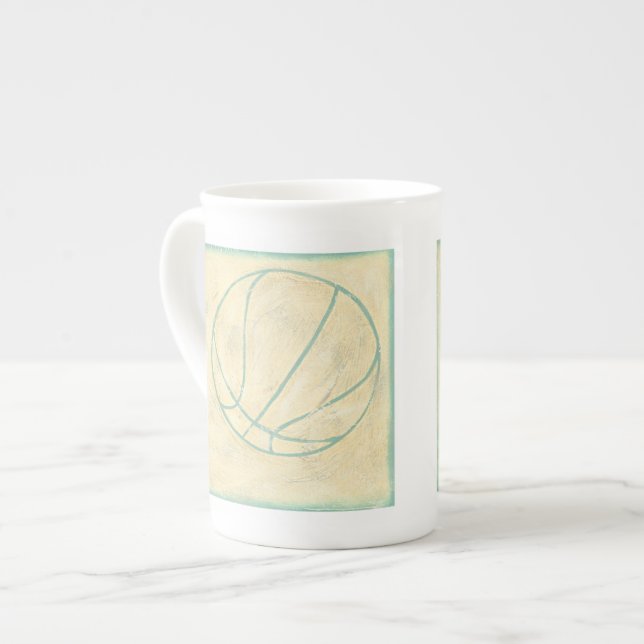 Caneca De Porcelana Basquete Azul de Chariklia Zarris (Frente Esquerda)