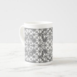 Caneca De Porcelana Batik tribal - cinzento/cinzas, preto e branco