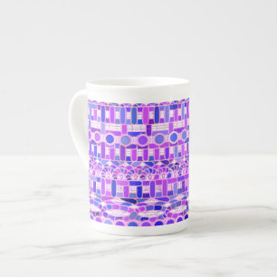 Caneca De Porcelana Batik tribal - máscaras do roxo violeta