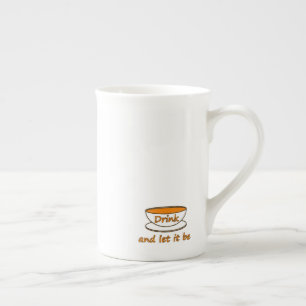 Caneca De Porcelana Beba-o (chá) e deixe- ser, slogan engraçado, cop