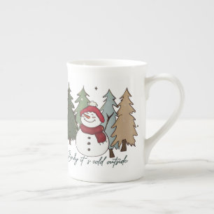 Caneca De Porcelana Bebê Neve Está Frio Lá Fora