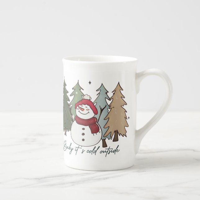 Caneca De Porcelana Bebê Neve Está Frio Lá Fora (Direita)
