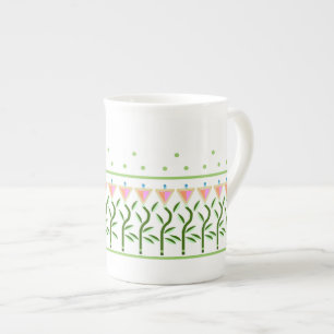 Caneca De Porcelana Beira bonito da flor das tulipas