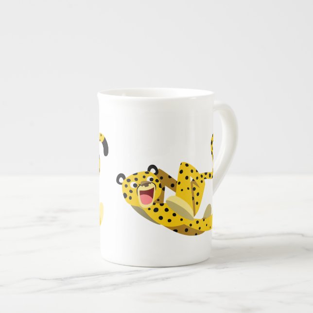 Caneca De Porcelana Bela Cartoon Cheetah (Frente Esquerda)
