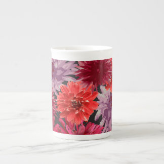 Caneca De Porcelana belo Dahlias colorida decorou este chim ósseo