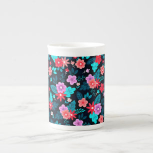 Caneca De Porcelana Belo Fundo Floral Ditsy-56676