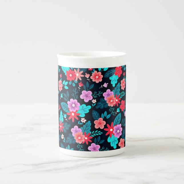 Caneca De Porcelana Belo Fundo Floral Ditsy-56676 (Frente)