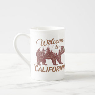 Caneca De Porcelana Bem-vindo à Floresta do Urso da Califórnia
