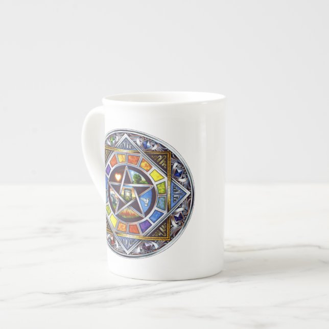 Caneca De Porcelana Bênção de Elementos Ossos da China Mug (Frente Esquerda)