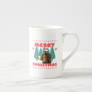 Caneca De Porcelana Bigfoot Engraçado - Feliz Natal