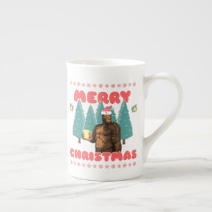 Caneca De Porcelana Bigfoot Engraçado - Feliz Natal