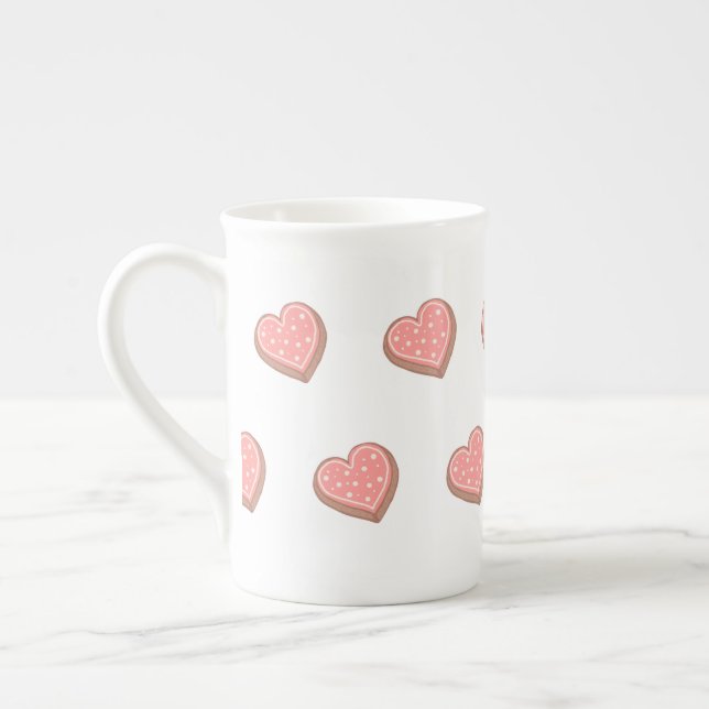 Caneca De Porcelana Biscoitos em forma de coração (Esquerda)