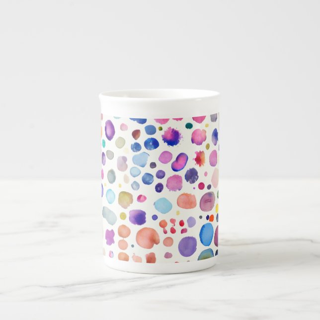 Caneca De Porcelana Blobs de Aquarela (Frente)