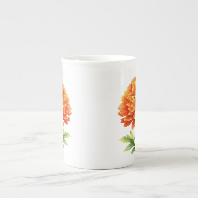 Caneca De Porcelana Blooms Laranja Groovy  (Frente)