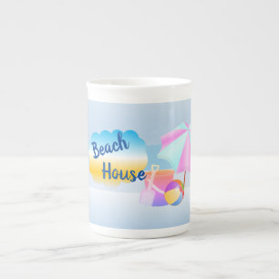 Caneca De Porcelana Blue Beach House Specialty Mug