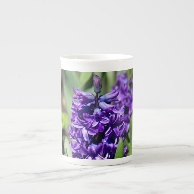 Caneca De Porcelana Blue Geocinth em primavera (Frente)