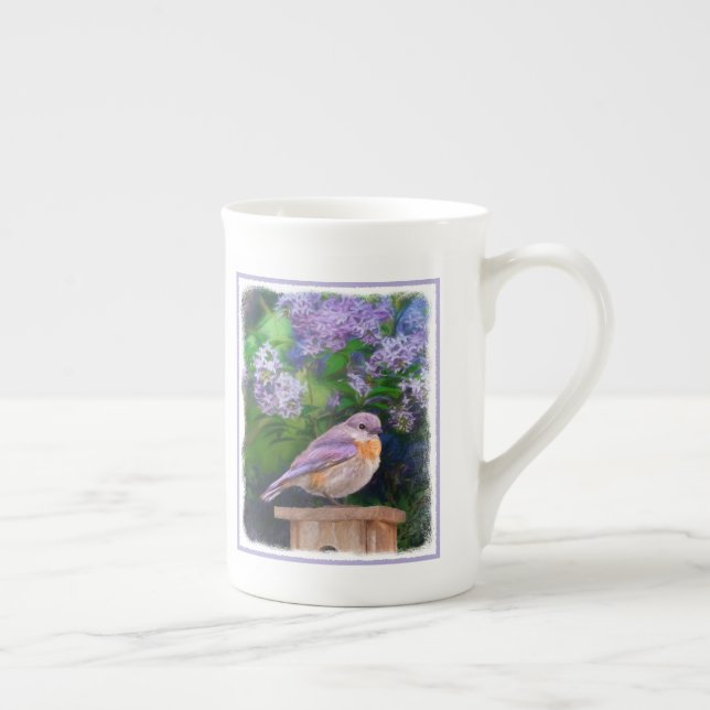 Caneca De Porcelana Bluebird oriental na neve - Foto original (Direita)