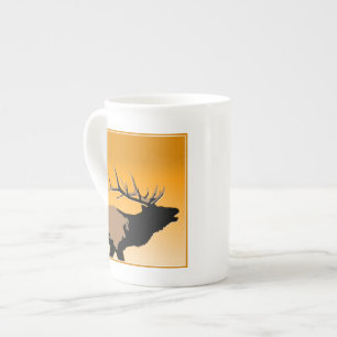 Caneca De Porcelana Bola de Touro de Bugling na Arte Solitária Origina