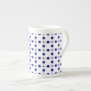 Caneca De Porcelana Bolinhas Azuis marinho, Padrão de Bolinhas, Pontos