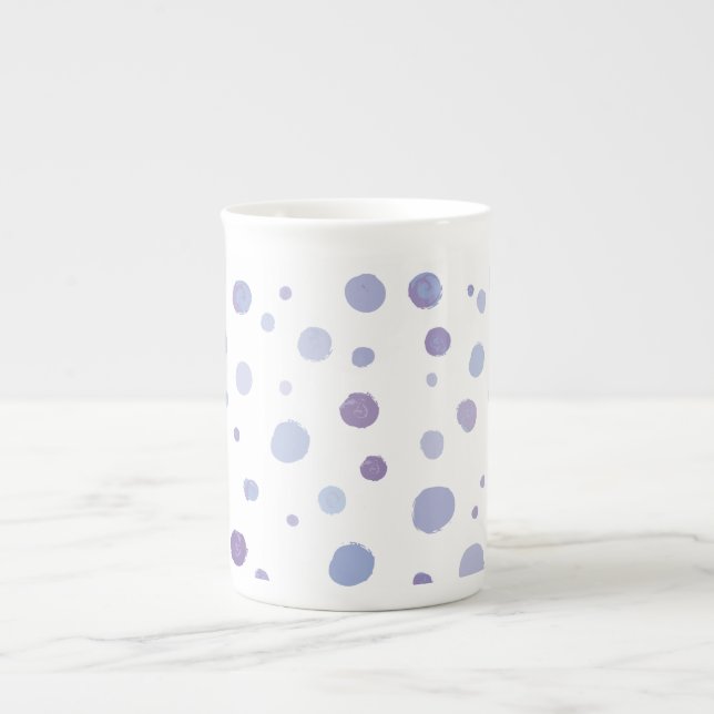 Caneca De Porcelana bolinhas pintadas à mão (Frente)
