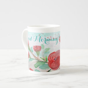 Caneca De Porcelana Bom Dia Floral Mug