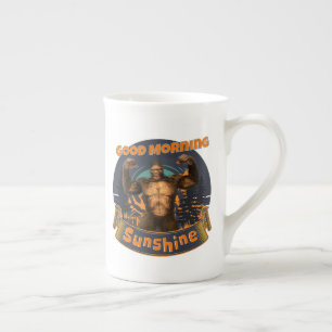 Caneca De Porcelana Bom Dia Sol Raio Divertido Pé Grande