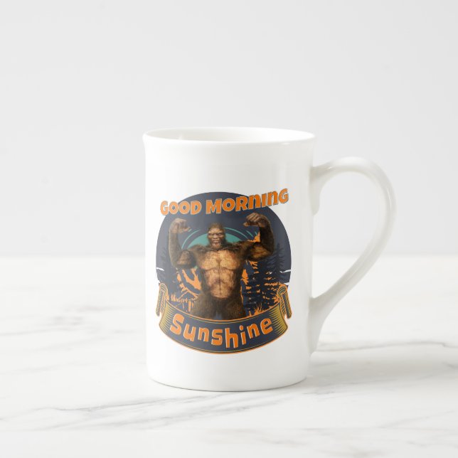 Caneca De Porcelana Bom dia Sunshine Engraçado Pé Grande (Direita)