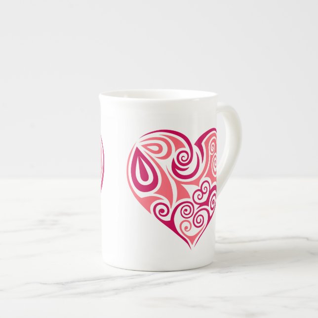 Caneca De Porcelana Bone China Mug - Heart (Frente Esquerda)