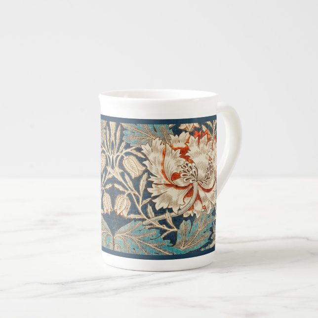 CANECA DE PORCELANA BONE CHINA MUG : WILLIAM MORRIS : HONEYSUCKLE (Frente Esquerda)