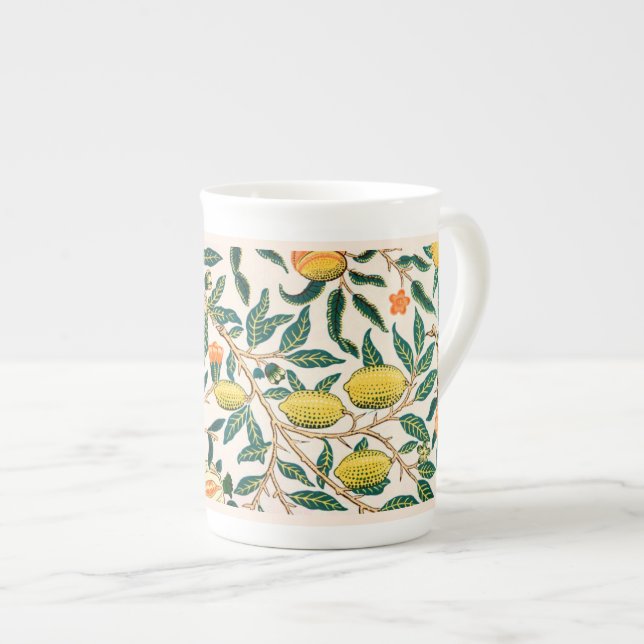 CANECA DE PORCELANA BONE CHINA MUG : WILLIAM MORRIS : POMEGRANATOS (Frente Esquerda)