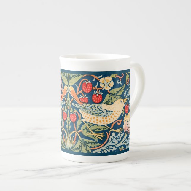 CANECA DE PORCELANA BONE CHINA MUG : WILLIAM MORRIS STRAWBERRY THIEVES (Frente Esquerda)