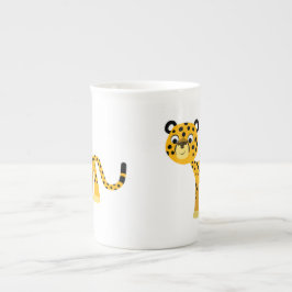 Caneca De Porcelana Bonita e Feliz Cartografia Cheetah Bone China Mug