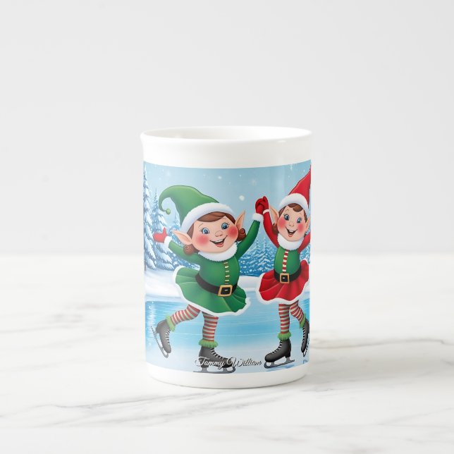 Caneca De Porcelana Bonita Tendência Moderna Engraçada Feliz Natal (Frente)