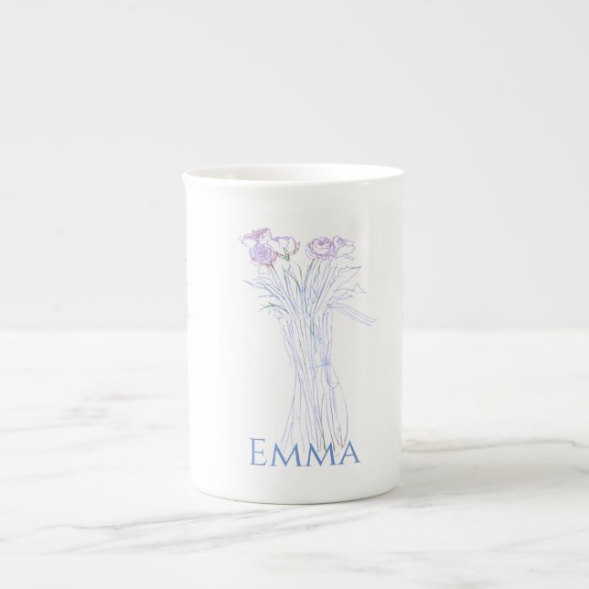 Caneca De Porcelana Bonito Eixo Mínimo Moderno Para Mulheres (Frente)