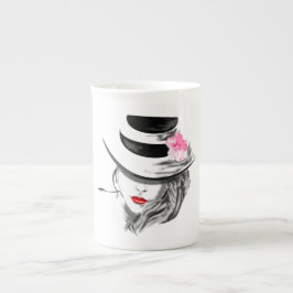 Caneca De Porcelana Bonito Lady Bone China Mug