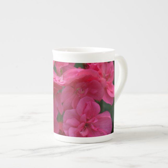 Caneca De Porcelana Bonito Rosa Geranium Bone China Jumbo Mug (Frente Esquerda)