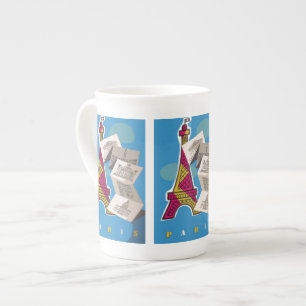 Caneca De Porcelana Bonjour Paris
