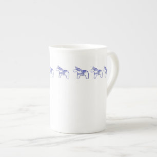 Caneca De Porcelana Boone China Mug, azul e branco