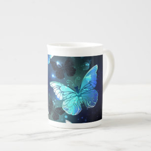 Caneca De Porcelana Borboleta Noturna Flutuante