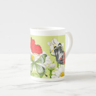 Caneca De Porcelana Borboletas na China Óssea