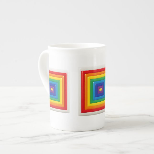 Caneca De Porcelana Bright Geometric Pop Art (Frente Esquerda)