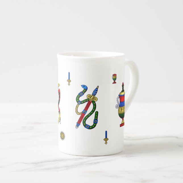 Caneca De Porcelana Briscola Aces - Design da placa italiana (Frente Esquerda)