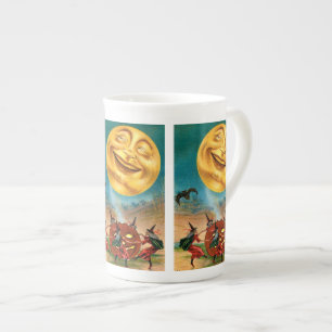 Caneca De Porcelana Bruxas que dançam sob a lua