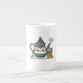 Caneca De Porcelana Bule Charming Bule Marroquino Chaleira e Arte em V