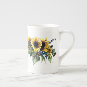 Caneca De Porcelana Buquê do girassol