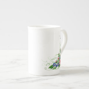 Caneca De Porcelana Buquê fino