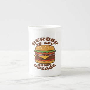Caneca De Porcelana Burger é minha feliz citação de vintage